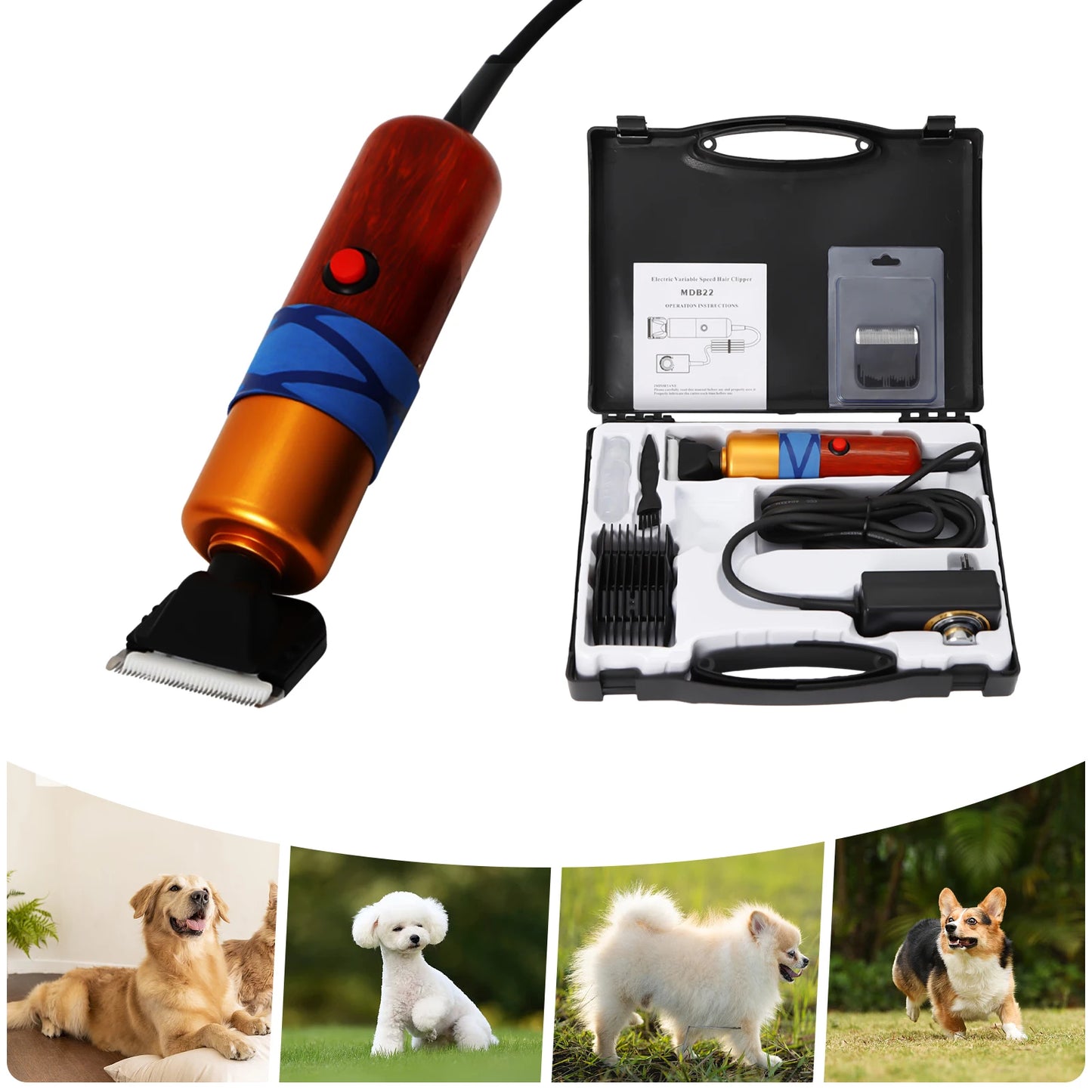 Pet Hair Clipper Stainless Steel Blade For Dogs Cats Sheep