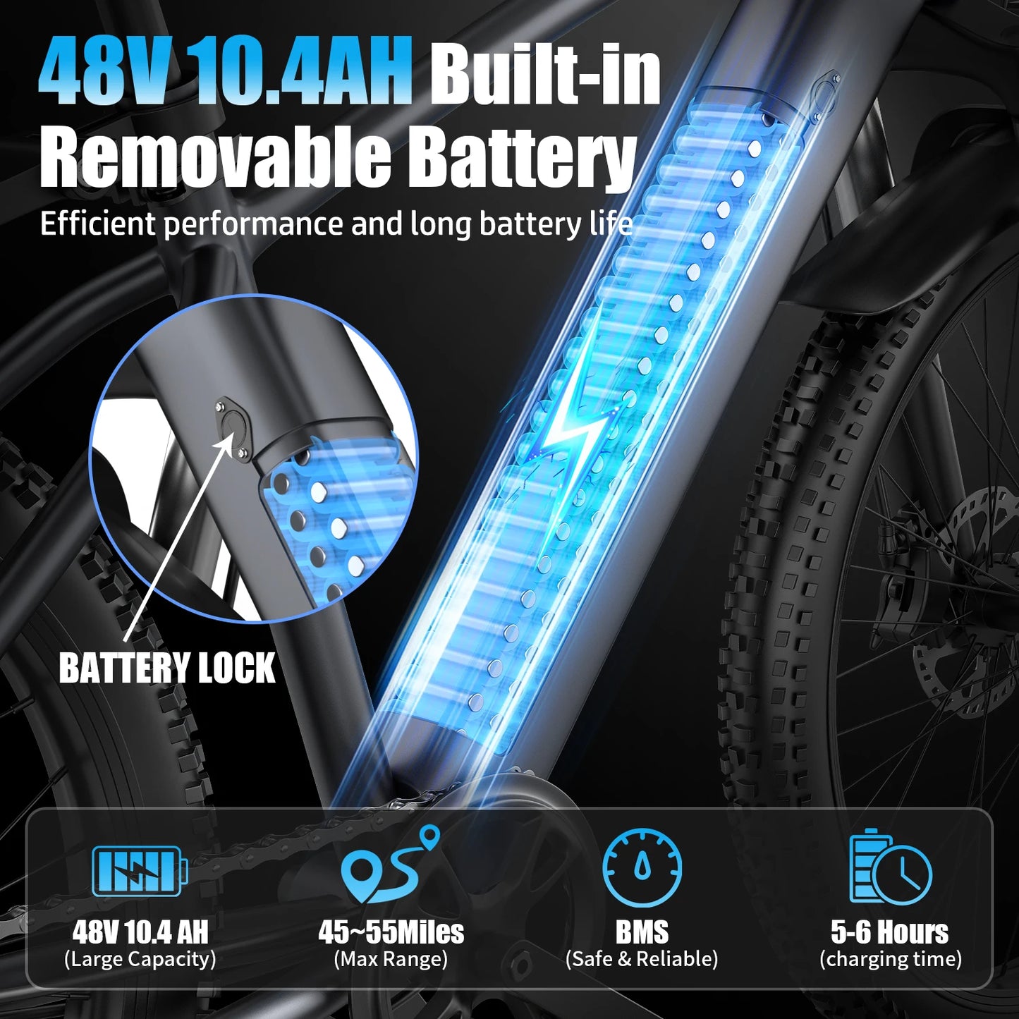 Max Speed Electric Fat Tire Bike With 1000W Peak Motor