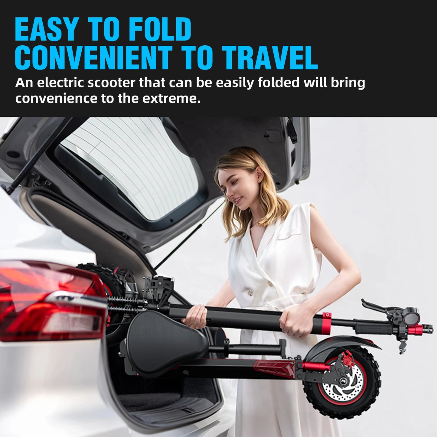 FREEBOY 1200W Foldable Electric Scooter With Seat City Commute
