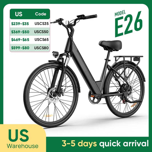 URLIFE Electric Bike 750W E26 With Removable 48V Battery