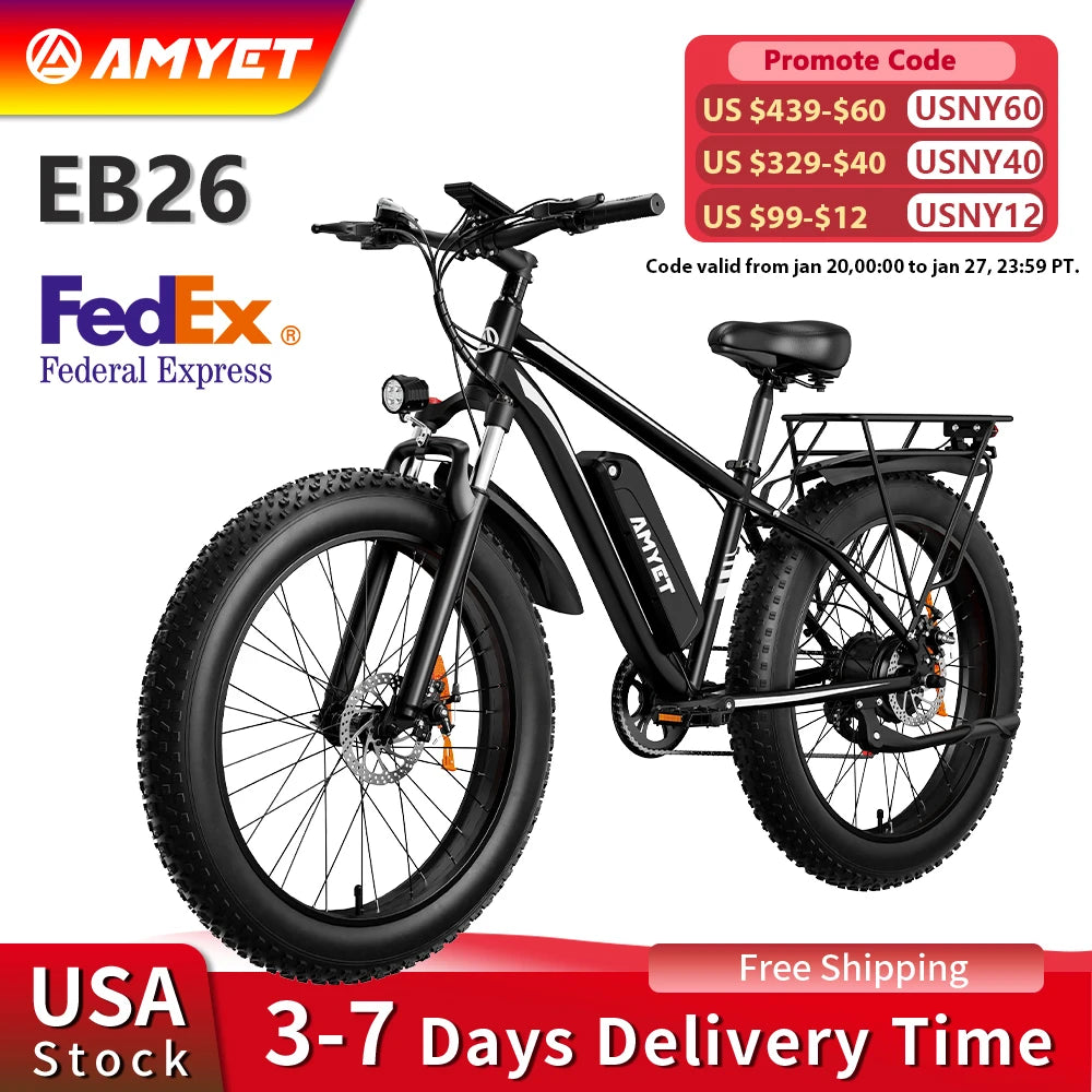AMYET Electric Bike Dual Suspension High Performance Urban Commuter