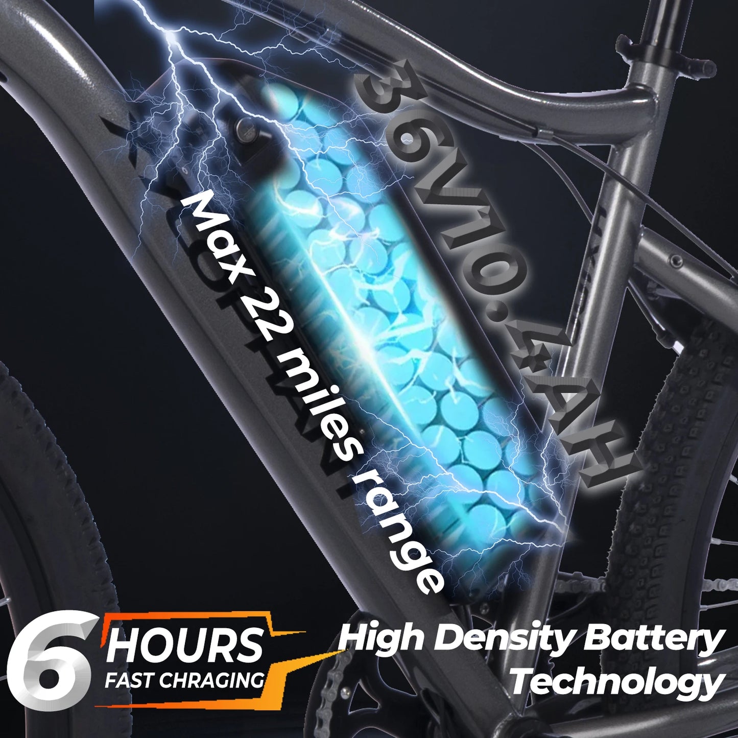 LELEKUA Electric Mountain Bike Brushless 500W Carbon Steel Frame