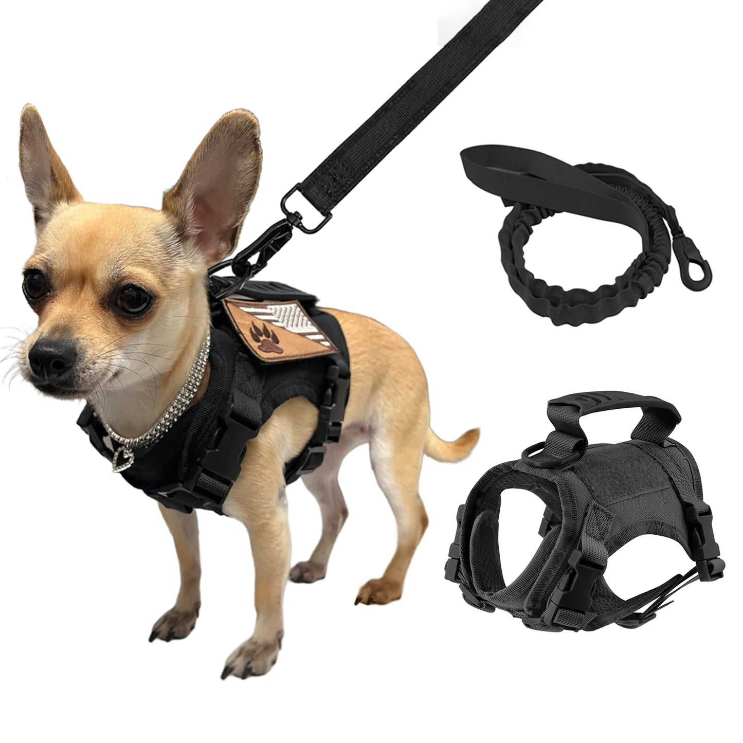 PETRAVELCN Puppy Harness Leash Set Nylon Adjustable for Small Dogs