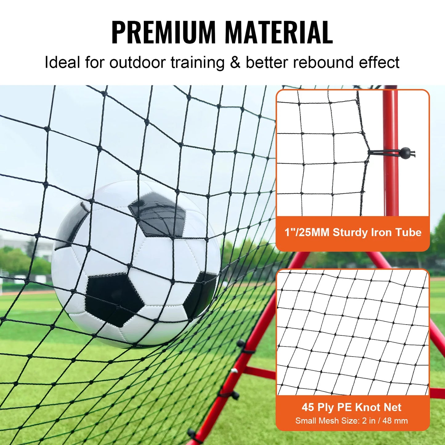 Hign-concerned Soccer Rebounder Net Portable Adjustable Angles