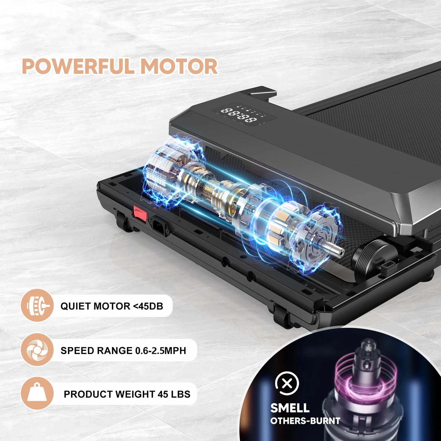 Superun 2-In-1 Under-Desk Treadmill With LED Display