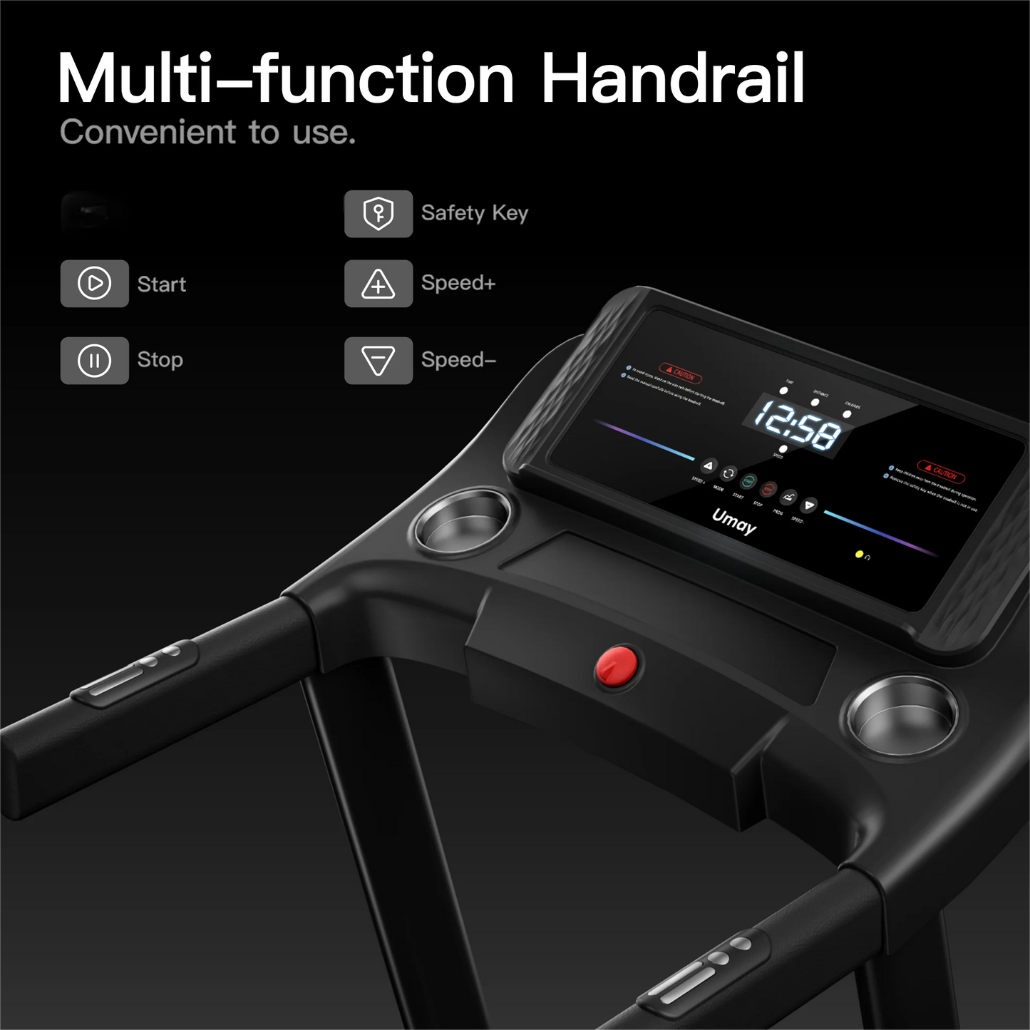 Cursor Fitness 3.0HP Folding Incline Treadmill with Pulse Sensors