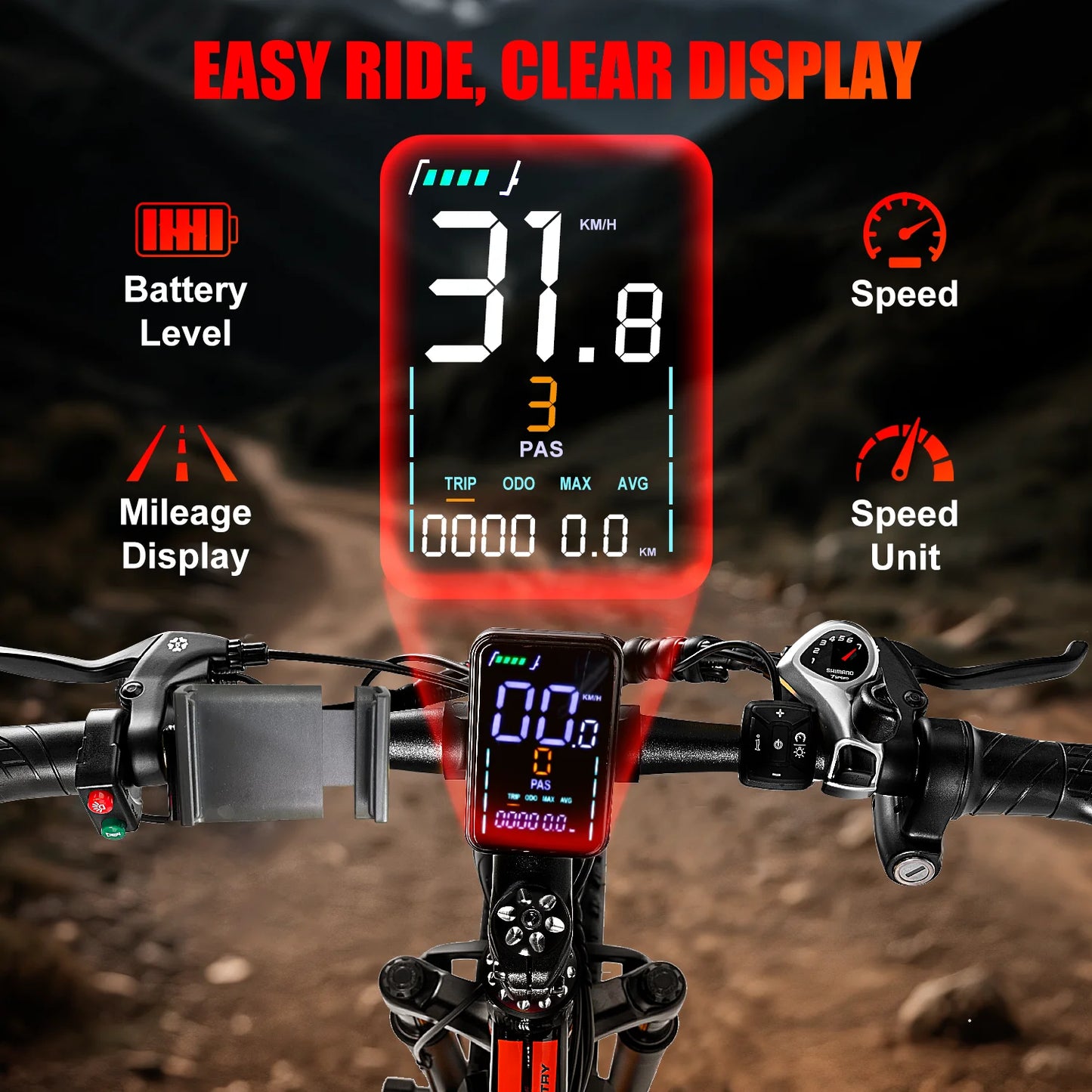 EOEOTWO E01 Electric Fat Tire Mountain Bike 1500W Peak