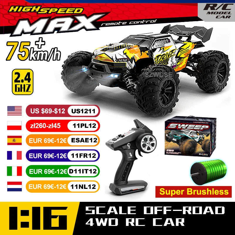 WLtoys RC Car 16101 Pro 1:16 4WD With LED Illumination