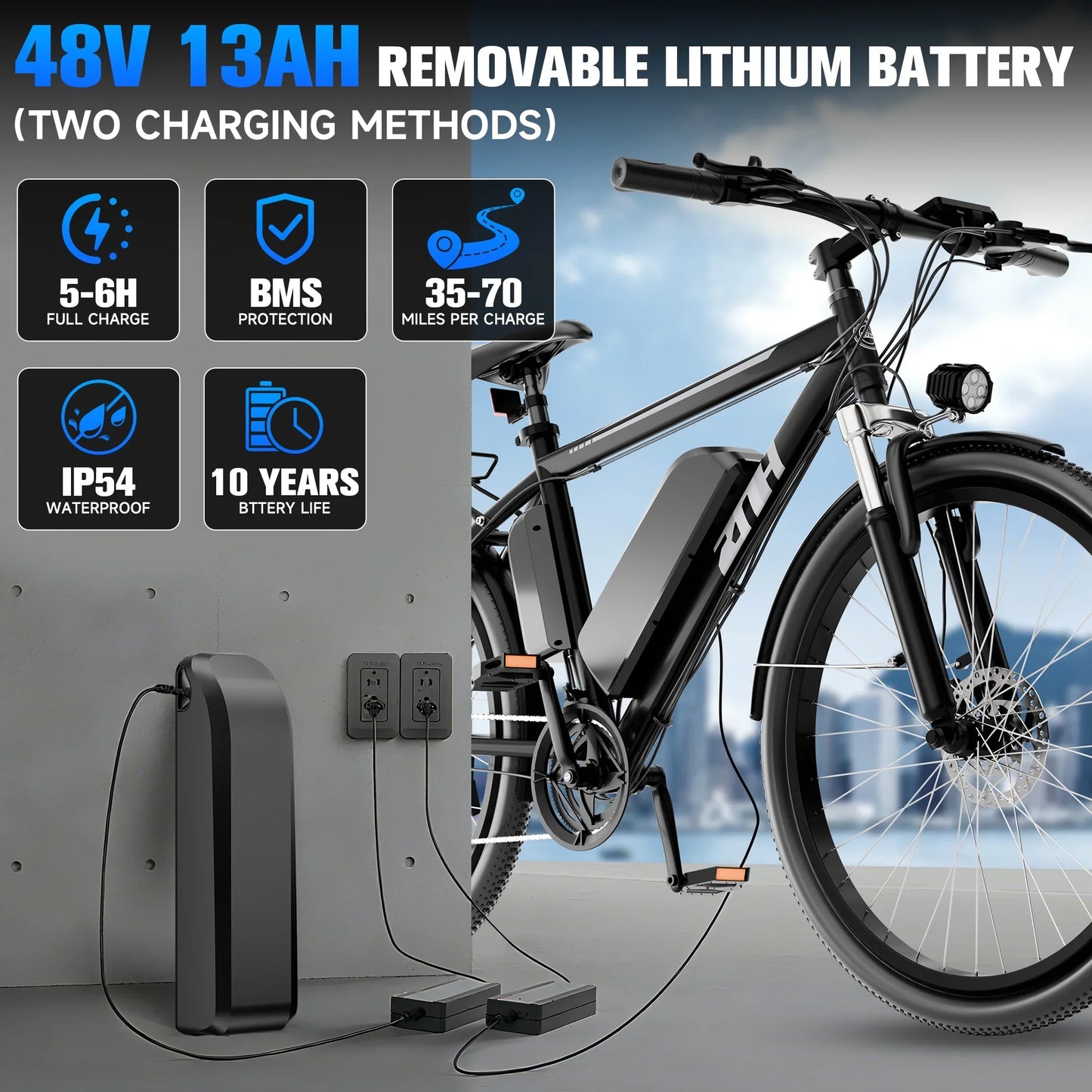 ZNH Electric Mountain Bike 1000W Peak Motor 48V Battery