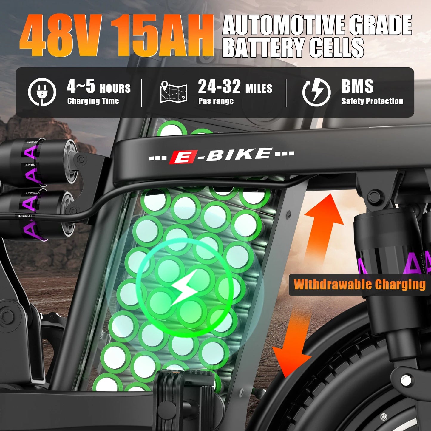 Electric Bike Removable Battery 500W Brushless Motor